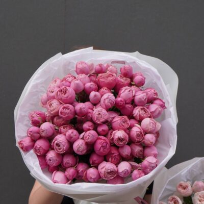 Букет з 25 кущових троянд Silva Pink