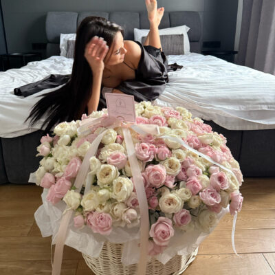 Розкішне поєднання 91 галузки Fairy Kiss Pink та Fairy Kiss White