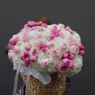 Кошик в рожево-малиновій колористиці