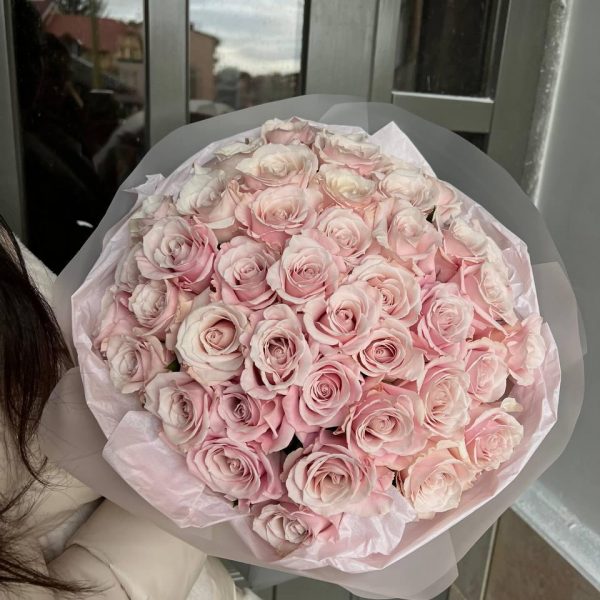 Букет з 45 рожевих троянд