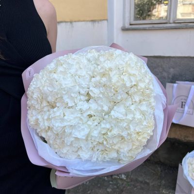 Букет з 5 білих гортензій